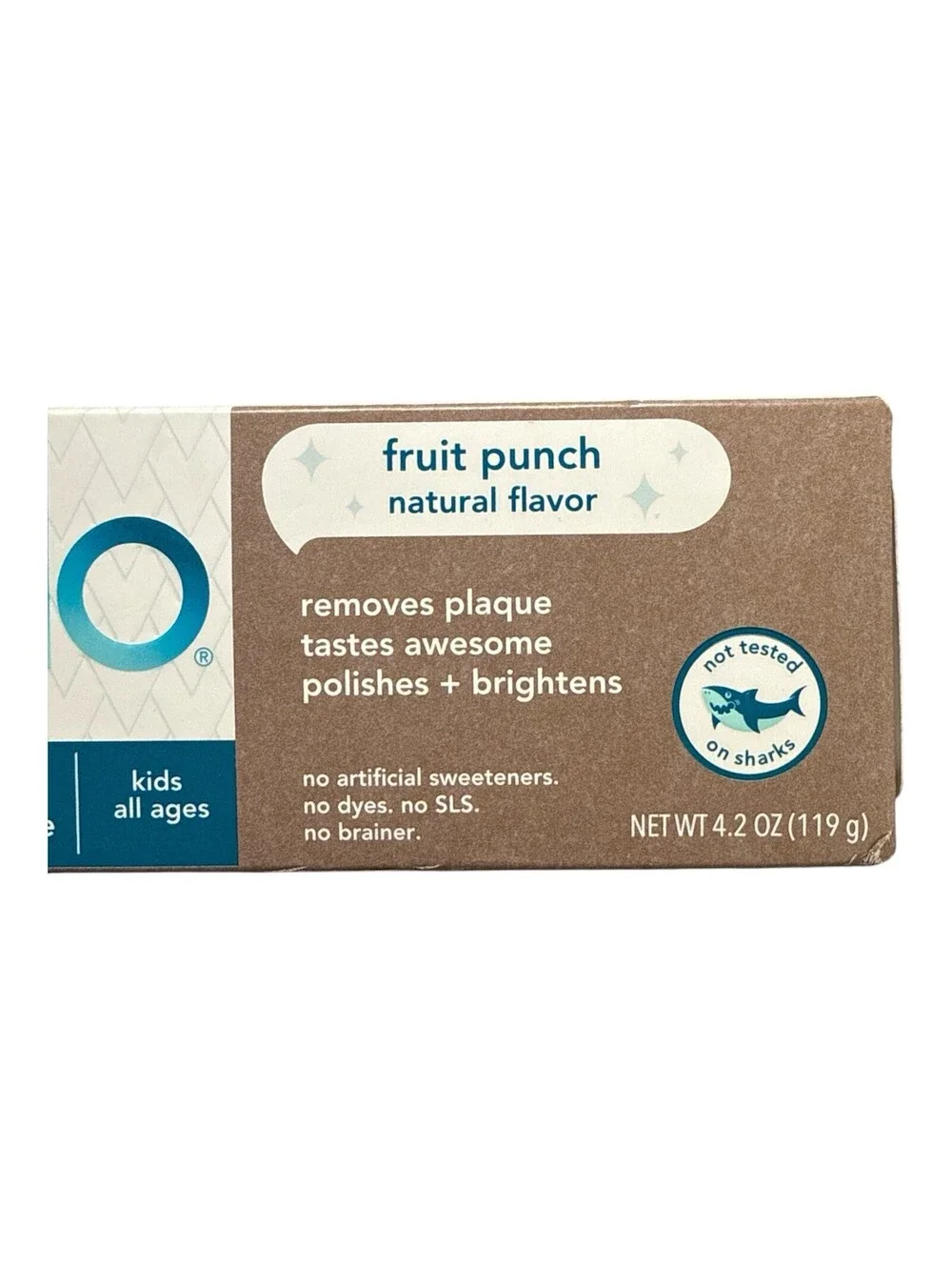 Hello Smiling Shark Fluoride Free Kids Toothpaste, Natural Fruit Punch 4.2oz New